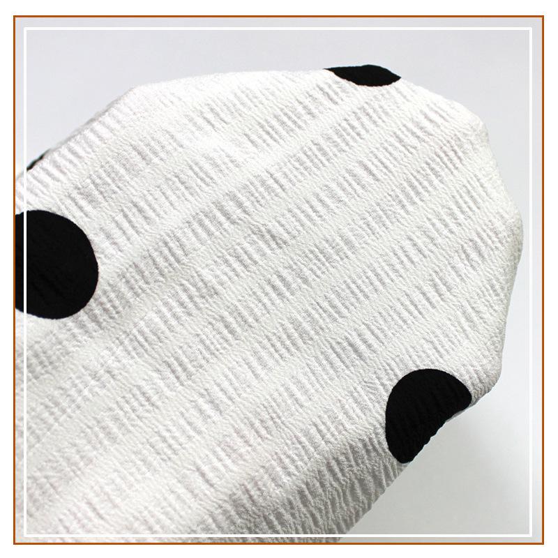 Striped Polka Dot Stretchy Crepe Dress