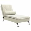VidaXL Chaise longue de massage avec traversin crème velours, chaise de canapé longue, chaise longue de chambre, chaise de 379457