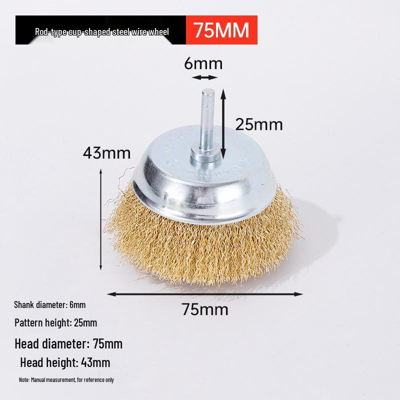 T-shaped Wire Brush: Metal Rust Removal and Polishing Tool with Round Handle