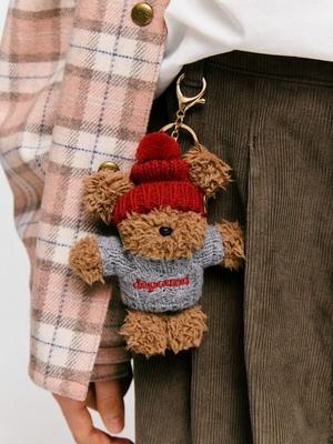 DEPOUND Danny Keyring In Cable Knit - Brown