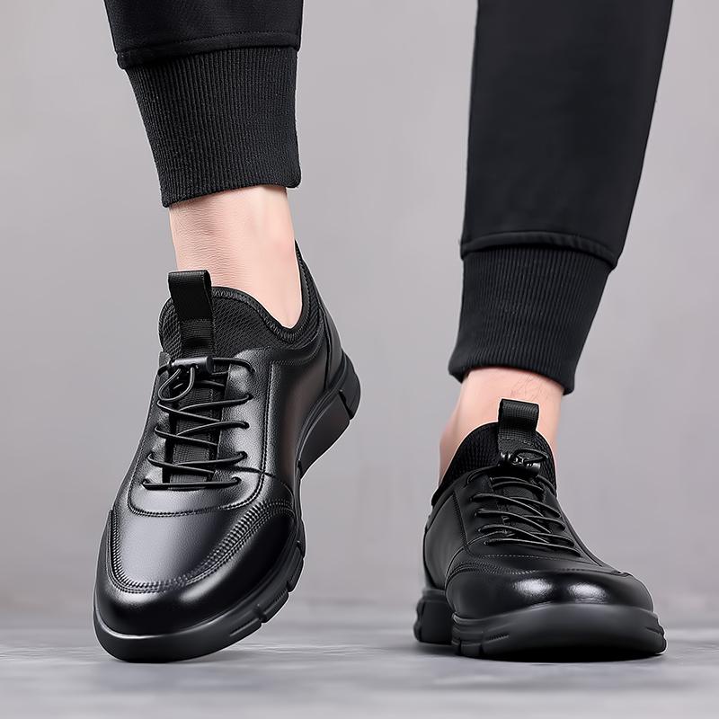 Fashion Men's Outdoor Vulcanize Shoes Stylish Leather Casual Shoe Men's Flat Designer Sneakers Shoes 2025 New Stylish Skate Shoes