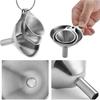 Stainless Steel Funnel Three Piece Set With Brush Mini Funnel Oil Funnel Wine Funnel Integrated Liquid Dispenser
