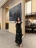 [Double Layer + Inner Lining] Xiaofei Sleeves, Black Butterfly Suspender Dress, Women's Summer French Temperament, Beautiful Waist Length
