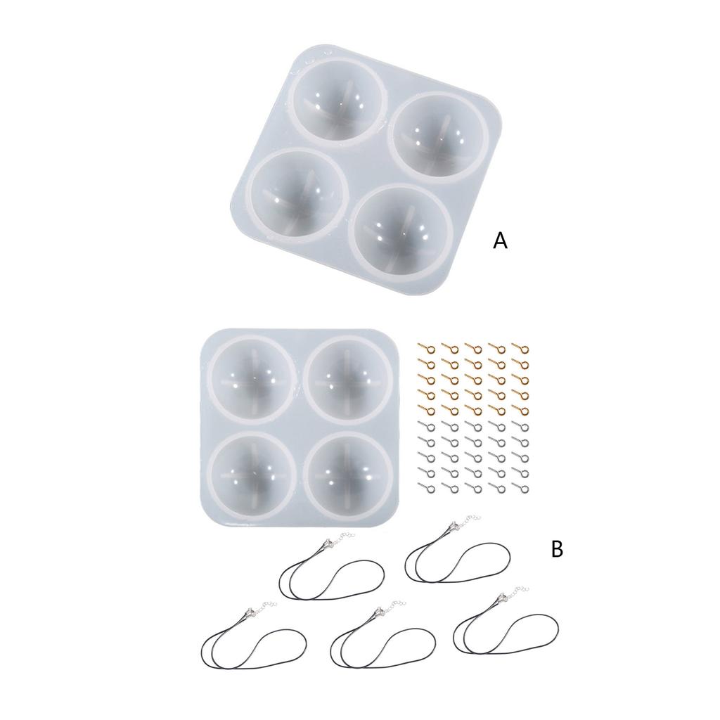 Gemstone Resin Mold with Screw Ring Cord Jewelry Finding DIY Earring Pendant