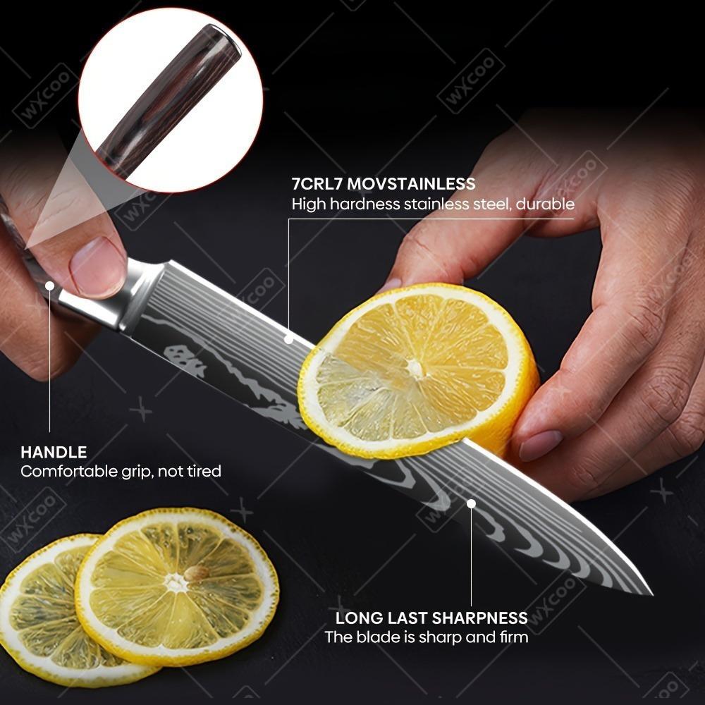 2Pcs Knife Set Professional Stainless Steel Japanese Chef Kitchen Knives Ergonomic Wood Handle Cooking Gift for Dad Mom