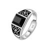 925 Sterling Silber Herrenring Hohe Qualität Luxus Schwarzer Edelstein für Männer Hochzeit Feiner Schmuck Zubehör Party Geschenke