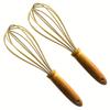 Silicone Egg Whisk with Walnut Wooden Handle, Heat Resistant Cooking Utensils for Blending Whisking Beating Stirring Cooking Backing