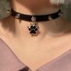 Hip Hop Black Leather Rivets Cat Claw Necklace for Women Dark Spicy Girls Chokers Trend Cool Gothic Fashion Jewelry Accessories