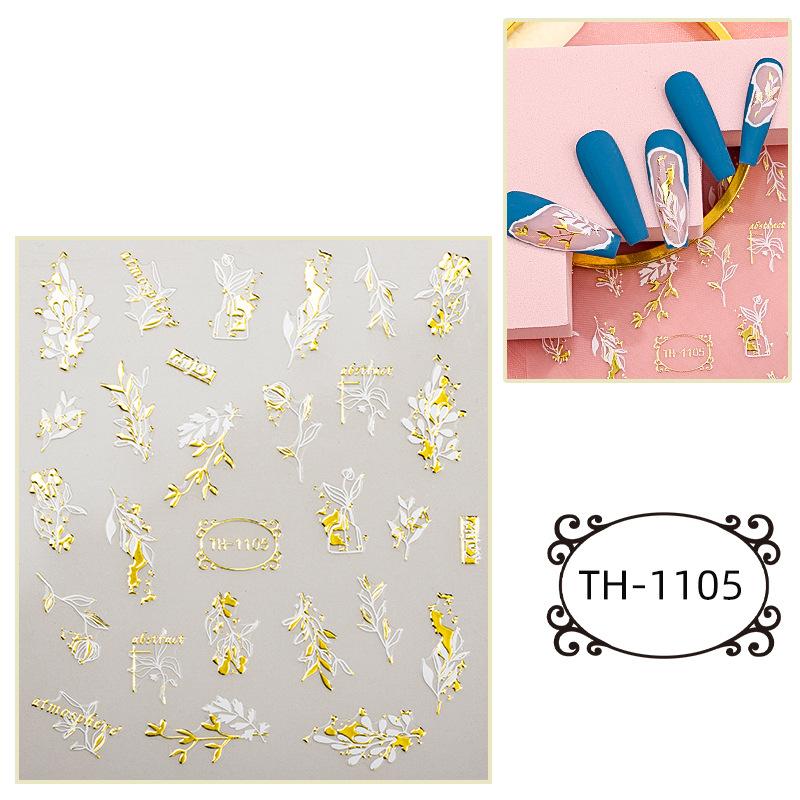Hot Stamping Nail Stickers, Waterproof, Laser Design, DIY Nail Stickers, Nail Decoration, Nail Stickers, Party Decoration