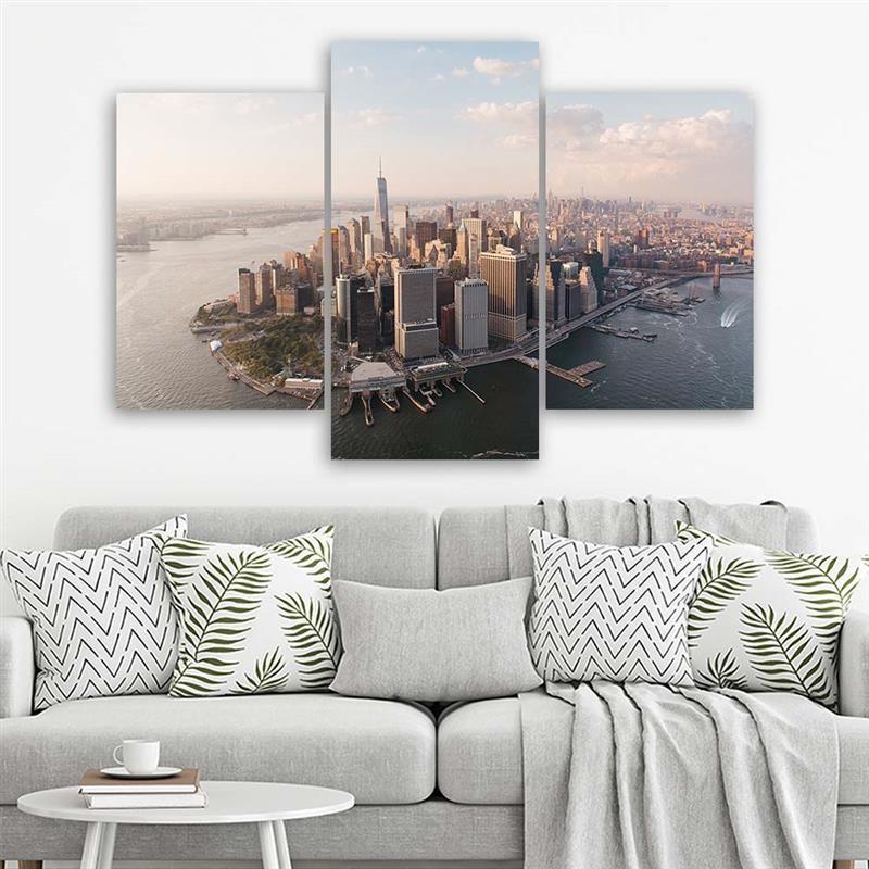 Impressão em tela de três peças Cidade Nova York Manhattan EUA