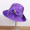 New flower mesh gauze hat women's spring and summer face covering sunscreen basin hat British retro sunshade elegant bow bucket hat
