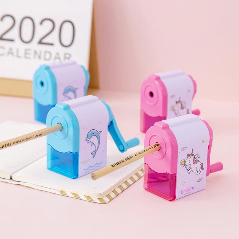 Cartoon Hand-Crank Rotating Pencil Sharpener - Student Stationery and Fun Prizes