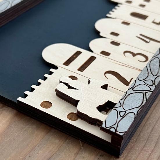 10" Christmas Nativity Advent Countdown Calendar Centered Day Until Xmas Wooden