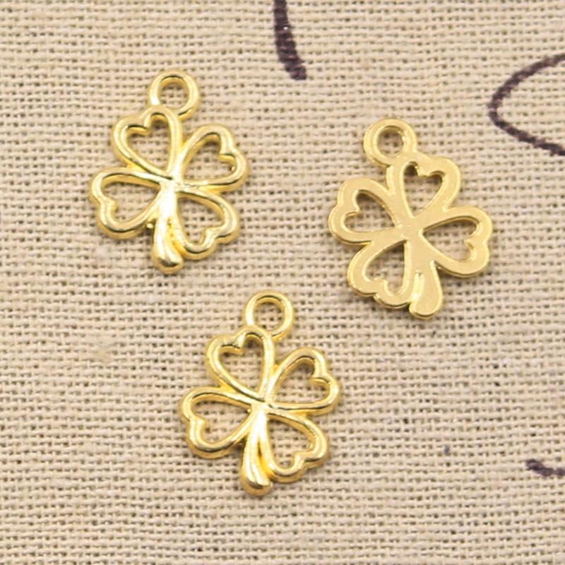 

50pcs Charms Clover Flower 17x14mm Antique Pendant fit,Vintage Tibetan Bronze Silver Color finding,DIY For Bracelet Necklace