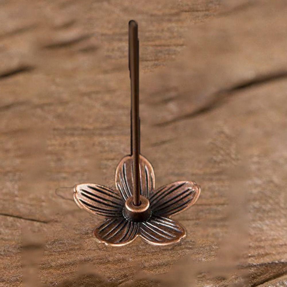

Zinc Zinc Alloy Craft Sakura Incense Stick Holder Small Cherry Flower Incense Tray Home Decor срібний