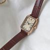 Retro Watches Classic Casual Quartz Dial Leather Strap Band Rectangle Clock Fashionable Wrist Watches for Women