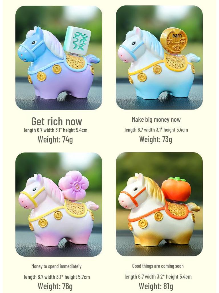 Little Pony Fufu Resin Figurine - Creative Car Console Decoration