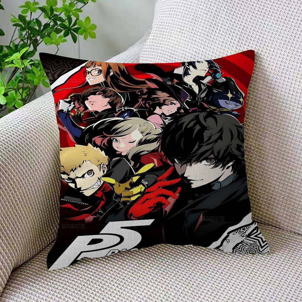 

Hot Video Game Persona 5 Gaming Pillow Gifts Home Office Furnishings Bedroom Sofa Car Cushion Cover Case 45x45cm 12x12Inch