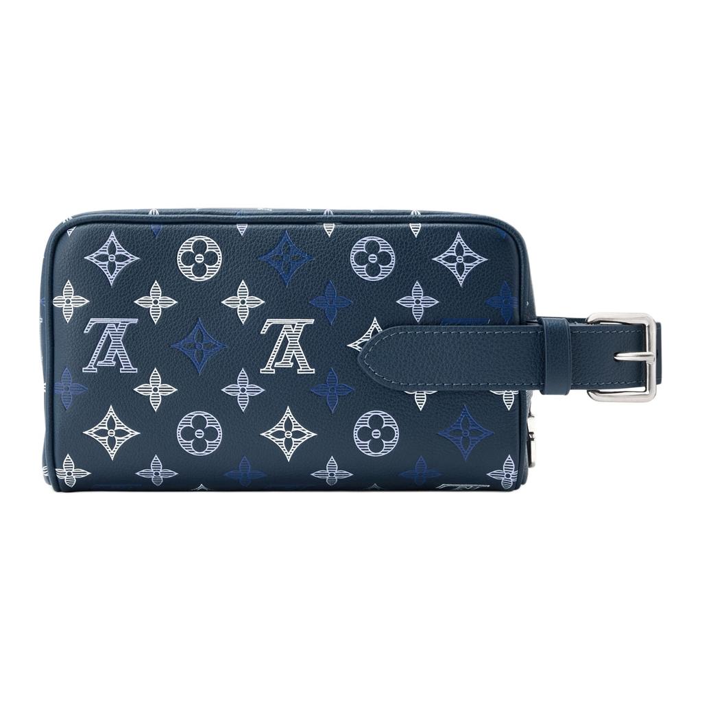 Louis Vuitton Monogram Shadow Cow Leather Toiletry Bag Toiletry Bag Unisex Marine Blue M28835
