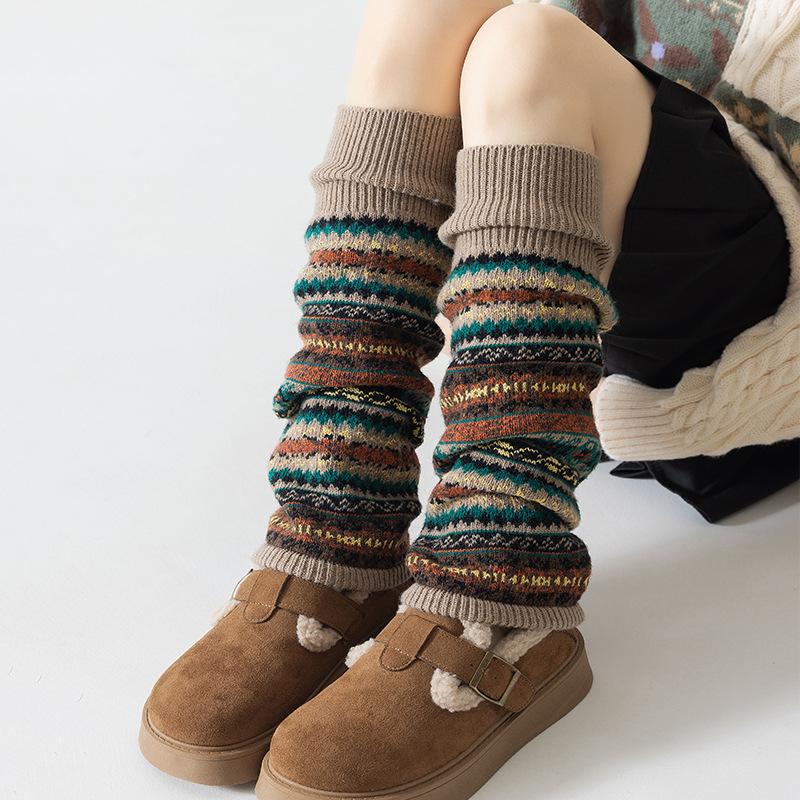 Warm Leg Covers Autumn and Winter Retro Ethnic Style Unique Personality Socks New Hot-selling Thickened and Lengthened Socks