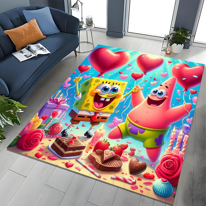 17 Styles Cartoon SpongeBob Print Area Rugs 3D Carpet for Home for Living Room Bedroom Sofa Decor Floor Kids Play Anti-Slip Mats