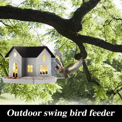 Bird Feeder Hanging Metal Bird House Feeder with Solar Lights Outdoor Lantern Garden Decor Unique Gifts for Mom Grandma Christmas