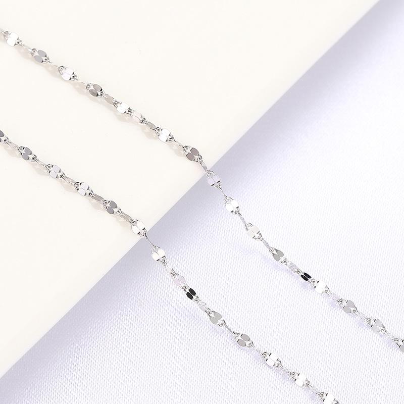 S925 Sterling Silver Colorful Lips Chain Necklace for Women - High-End, Versatile, Super Flash Clavicle Chain