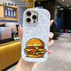 Phone Case: 2D flat design suitable for iPhone 18 17 16 15 14 13 Pro protective case, couple style, cartoon burger, Christmas and Halloween gift