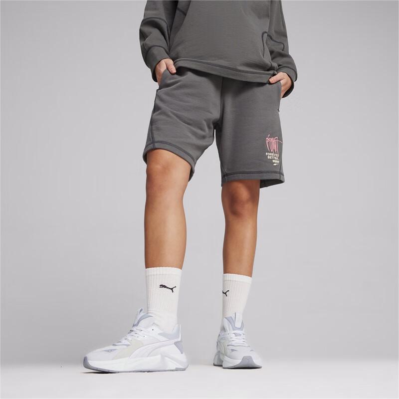 Puma Handwritten Letter Embroidery Design Lace-Up Breathable Comfortable Mid-Rise Casual Shorts Unisex shorts Mineral-Gray 626094-80