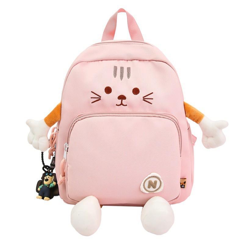 Cute Cartoon Kitten Backpack Girl's Heart Preppy Style Sweet Schoolbag Large Capacity All-matching Student Travel