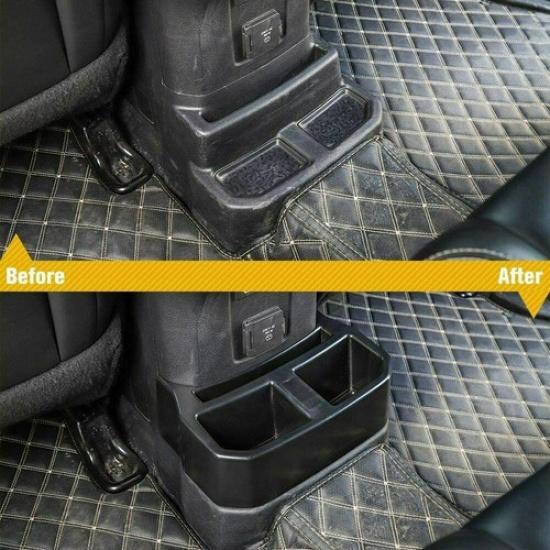 Rear Console Cup Holder Storage Box Organizer for Jeep Wrangler JL 2018+ Black