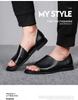Mode Herren Sandalen Sommer Neu Designer Kuhleder Strandschuhe Männlich Mode Lässig Schwarz Römischer Stil Sandalen Schuhe Mann
