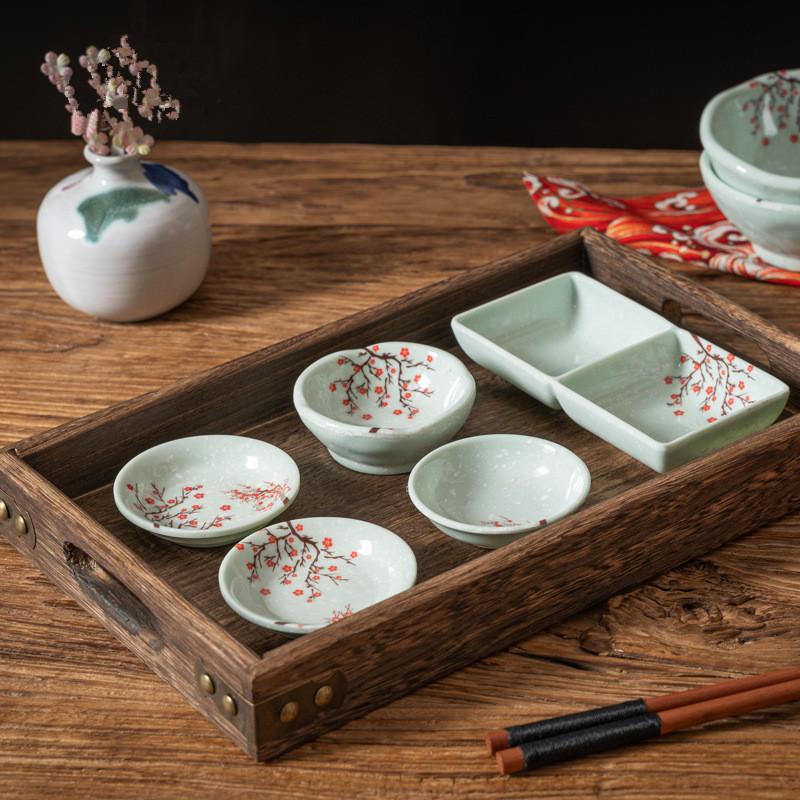 Melamin Soßenschale Teller im chinesischen Stil Schöne Blume Gewürzschalen Soja Essig Sushi Kochen Imitation Porzellan Geschirr