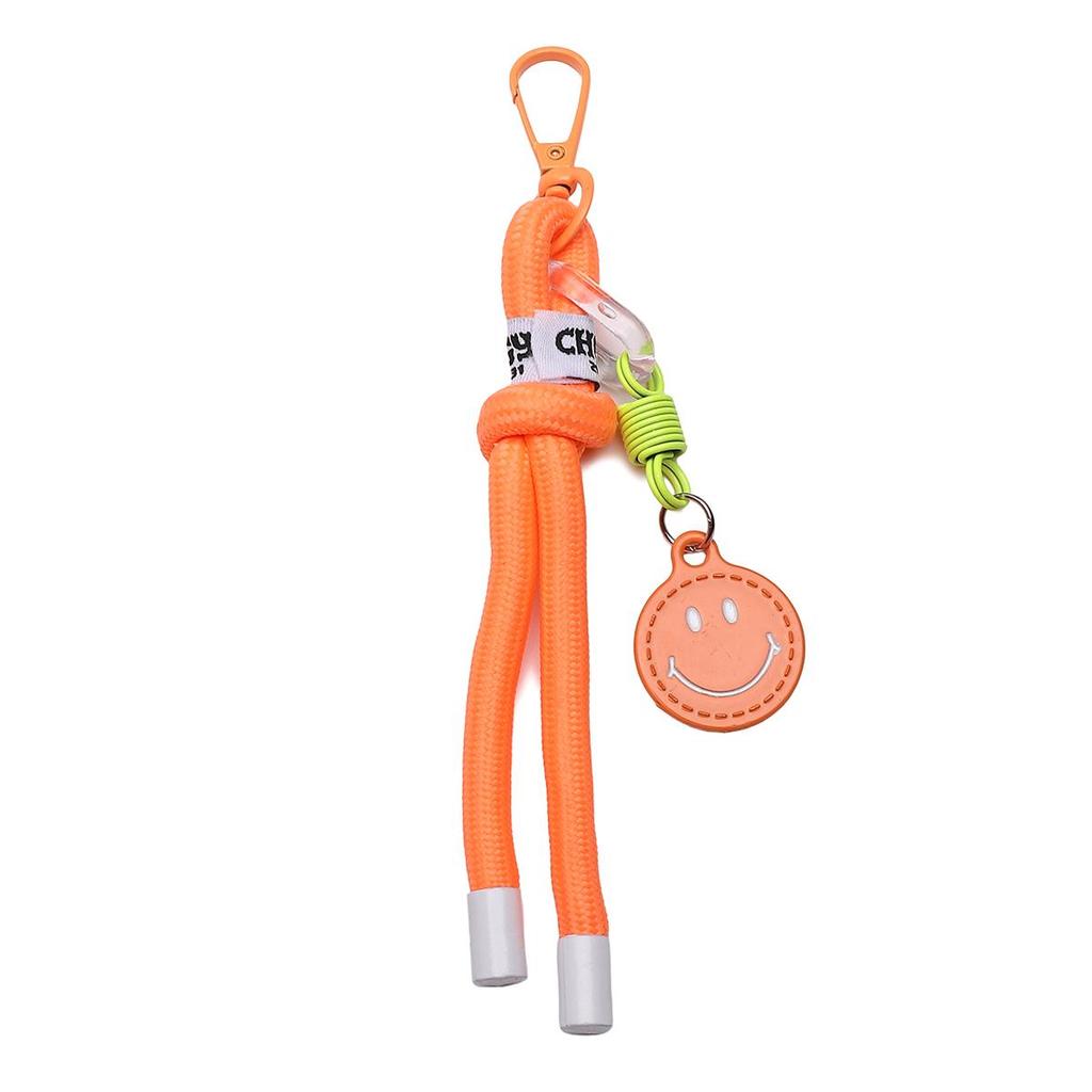 Alloy+nylon Woven Smiley Face Keychain For DIY Bag Accessories