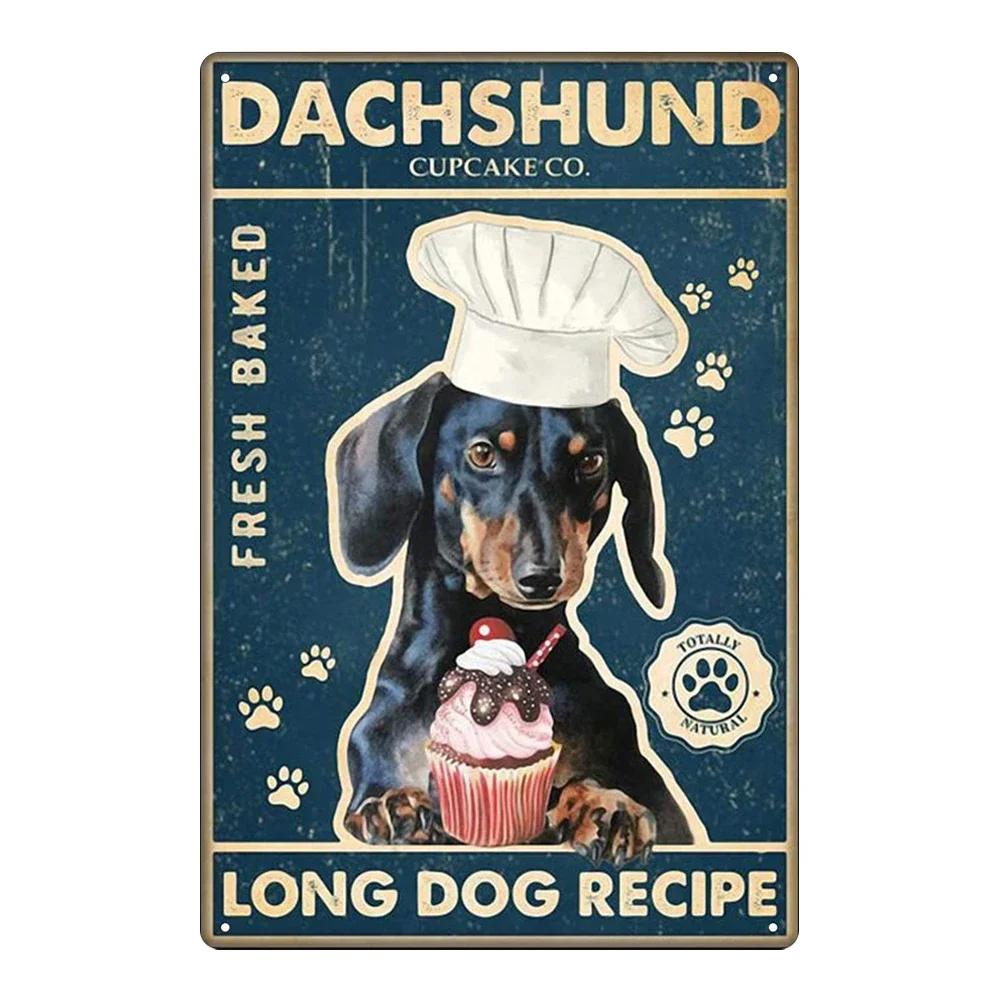 Funny Dogs Tin Signs Bulldog Husky Chihuahua Dachshund Retro Metal Posters Wall Decor Puppy Bath Time Vintage Iron Paintings