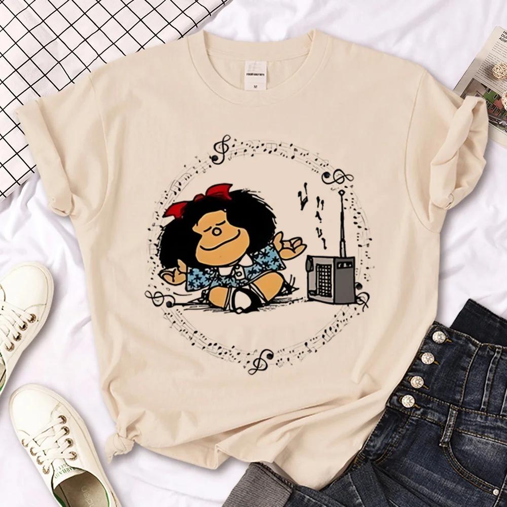 Mafalda T-shirts Women Japanese Tee Female Funny Designer Graphic Clothes  Y2k Top  Shirts for Women