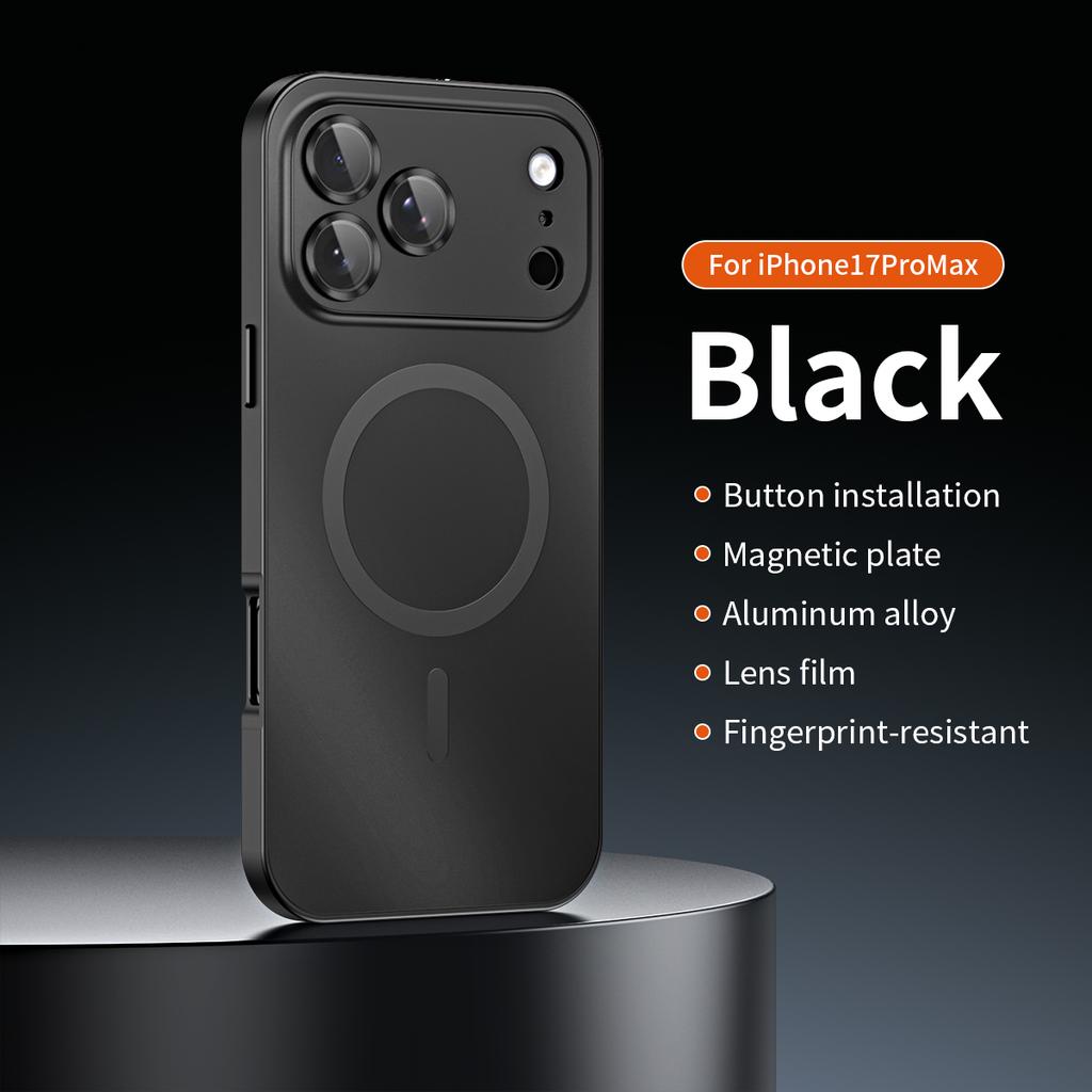 Metalowe Magnetyczne Matowe Etui Dla iPhon 12 13 14 15 16 17 Pro Max 14Plus Pokrowiec Dla Magsafe Folia Ze Stopu na Obiektyw Aluminiowa Ramka Ładowanie Bezprzewodowe