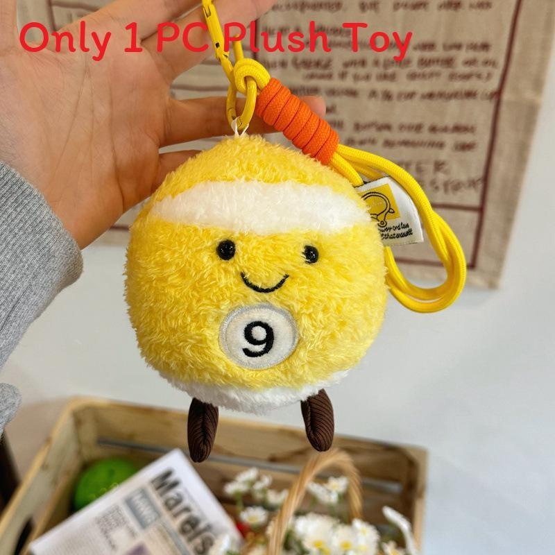 Billiards Plush Toy Keychain Cute Cartoon Doll Backpack Pendant Gift Holiday