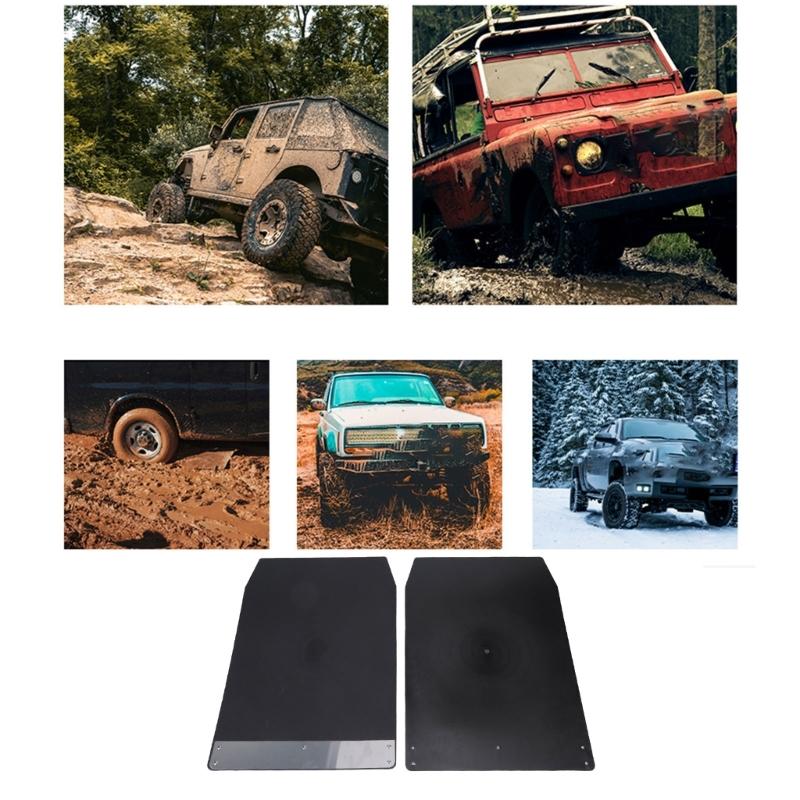 Vehicle Front Rear Wheel Tire Mud Guard Set for Cars with EVA Composite Panels, Metal Mounting Plates, and Lower Body Road Debris Control for Daily