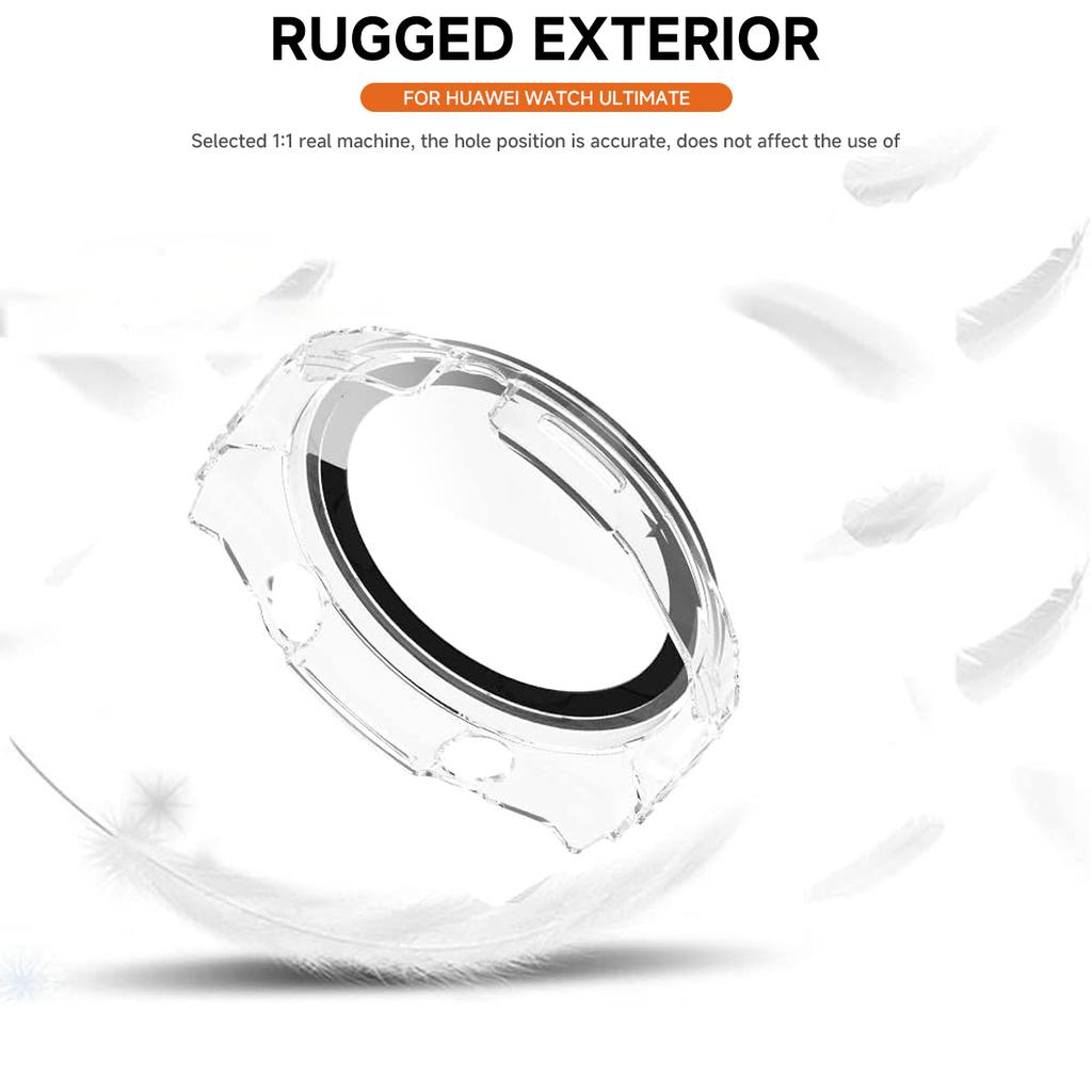 Tempered Glass + PC Cover for Huawei Watch Ultimate Full Coverage Protective Bumper Case for Huawei Ultimate Accessories