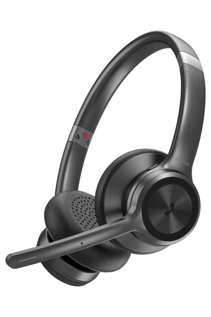 ELECOM Wireless Headset, Bluetooth/Wired, with Noise Reduction and Mute Button, Black, LBT-HSOH20BK
