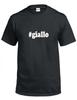 #giallo T-Shirt Hashtag Giallo Funny Gift Black White Cotton Tee Shirt