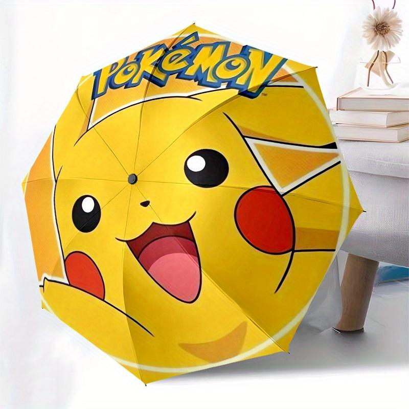 1pc Pikachu Pokémon Yellow Circle Umbrella with Plastic Handle,Suitable for All Seasons Home Travel Outdoor UmbrellaM910