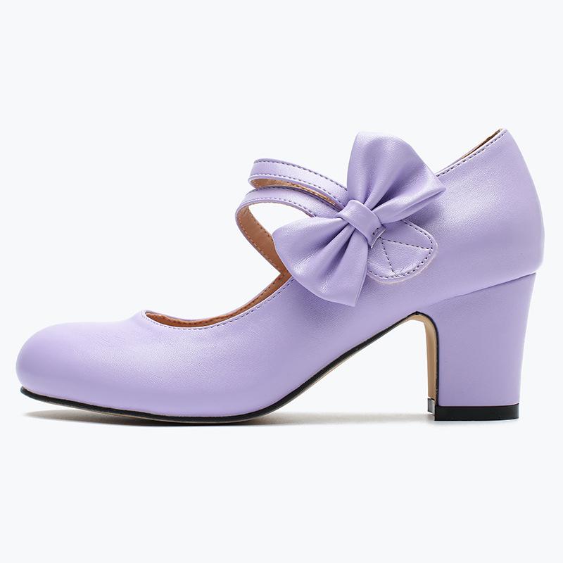 Dames Mary Jane Schoenen met Strik in Grote Maat | Dikke Hak Casual & Formele Schoenen voor Kantoor & Buitengebruik 44