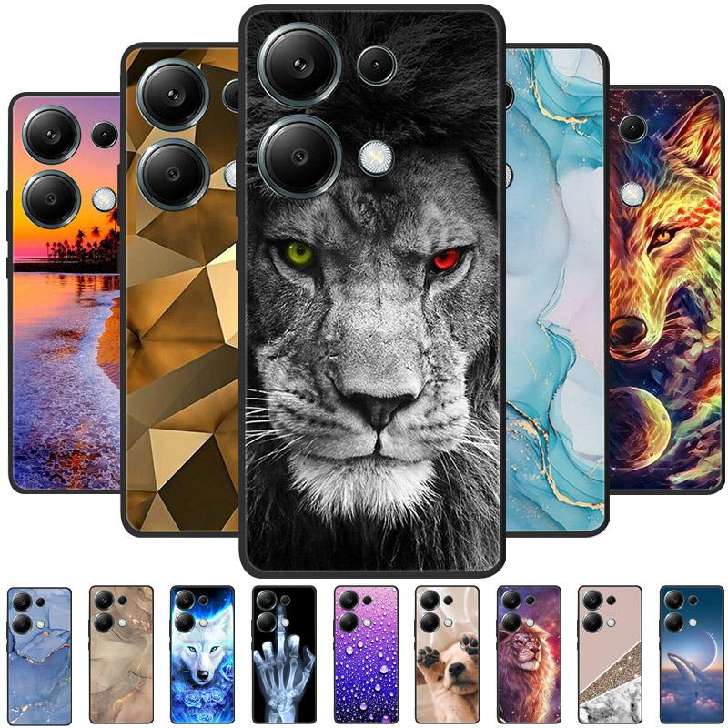 For Xiaomi Poco M6 Pro 4G Case PocoM6 Pro Shockproof Soft TPU Silicone Phone Cover For Poco M6 Pro 4G Funda Capa Cartoon Shells