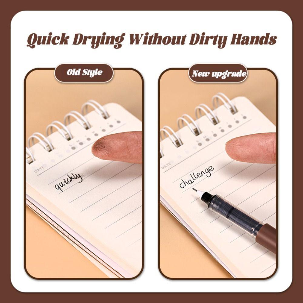 6PCS/Set Replaceable Refill Gel Pen 0.5mm Black Ink Large-capacity Neutral Pen Quick-drying Signature Pens Students