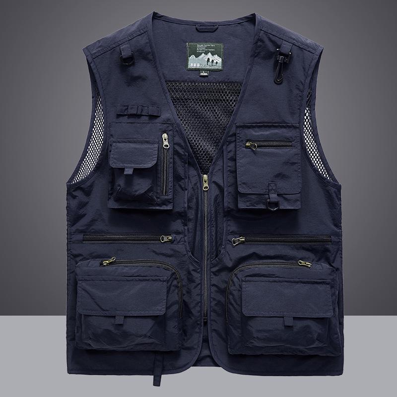 Men's Custom Logo Multi-Pocket Outdoor Fishing & Photography Vest
