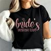 Bride Drinking Team Shirt Bride To Be Engagement T-Shirts Honeymoon Tees Short Sleeve Wedding Tshirts Bridal Shower Tops Gift