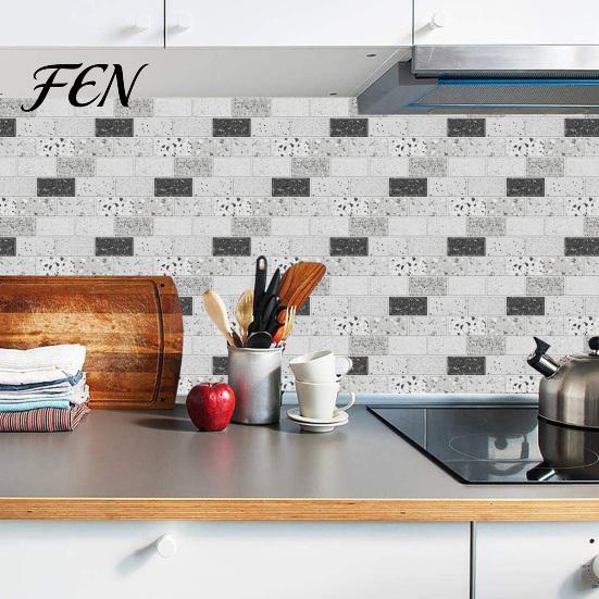 Waterproof Wall Decals for Kitchen 5Pcs Vintage Brick Tile Stickers, Oil?Proof Wallpaper, Peel Oil Proof Stickers Bathroom & Stick Backsplash Living