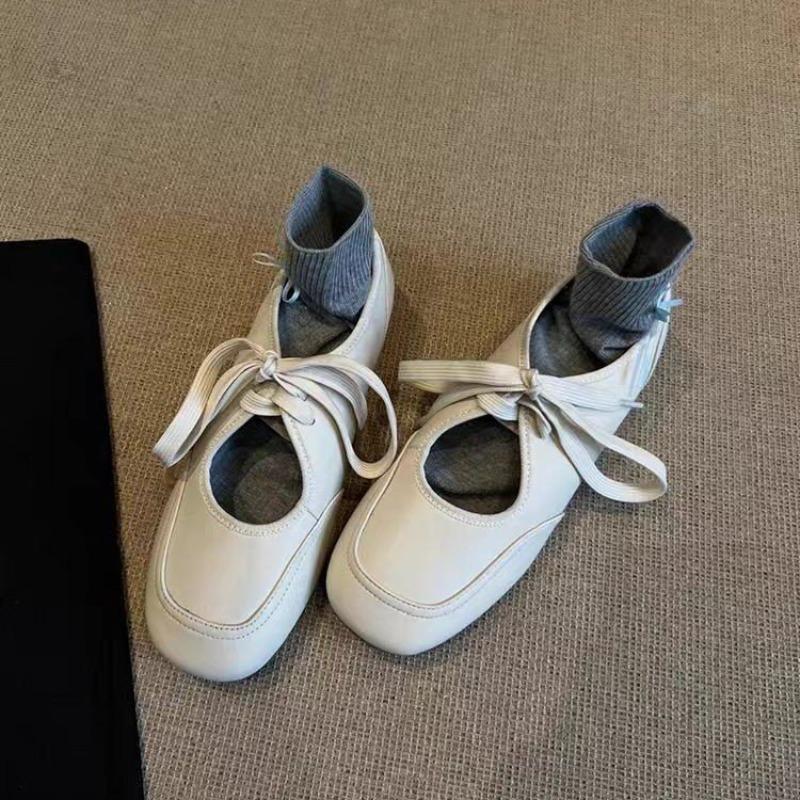 Women's Flat Bottom Slip-On Shoes Spring New Style Casual Versatile White Sneakers Bow Daily Elegant Flop Shoes Trendy